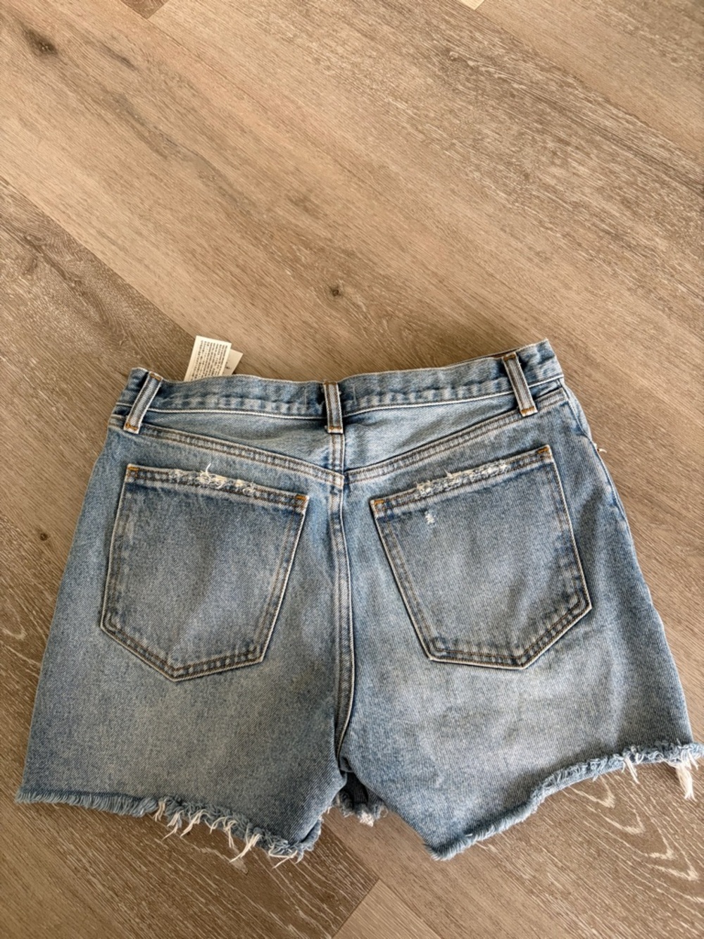 Abercrombie & Fitch Light Blue Distressed Jean Shorts - Picture 3 of 4
